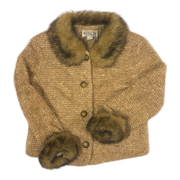 hanalori Jackets & Blazers - Hanalori vintage faux fur mid crop jacket size medium